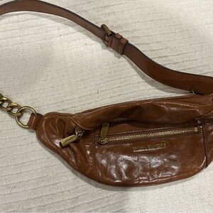 Michael Kors brown vegan leather Crossbody Bag